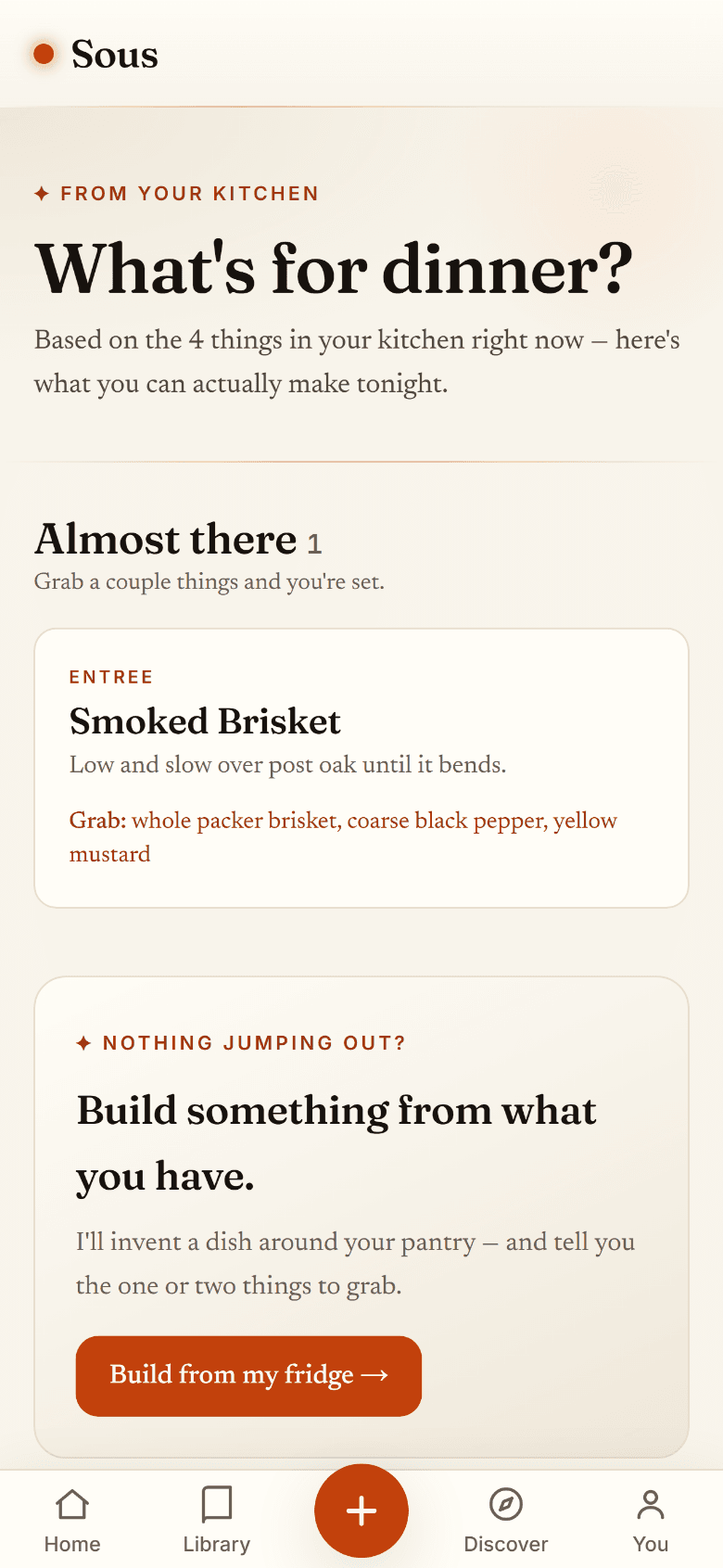 The pantry 'what's for dinner' engine